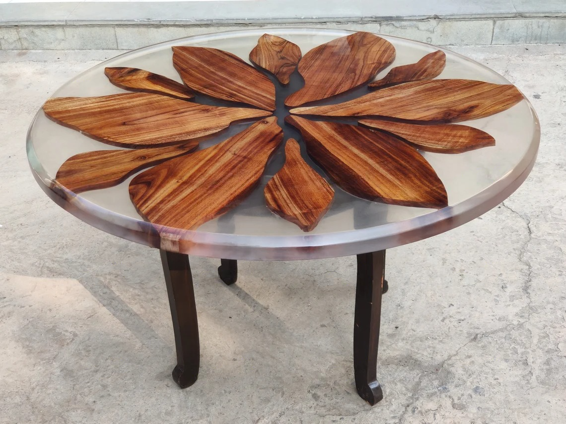 Custom Epoxy Table, Ultra Clear Resin Table, River Epoxy Table, Walnut Furniture