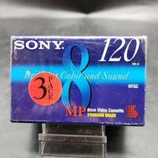 3pc Lot SONY 120min 8mm MP Standard Grade Video Cassette P6-120MPC New Sealed