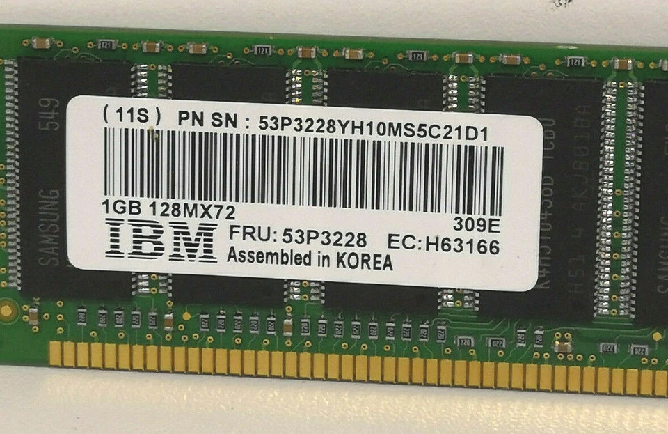 IBM Server ECC Speicher 1GB 128MX72 , 53p3228 , H63166 , NEU - Bild 3 von 4