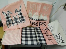 x4 Outdoor Easter Pillow Covers Pink B/W Buffalo Check Hello My Peeps 20x20