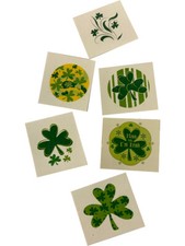 12 Green St. Patrick's Day Temporary Tattoos Shamrock Irish