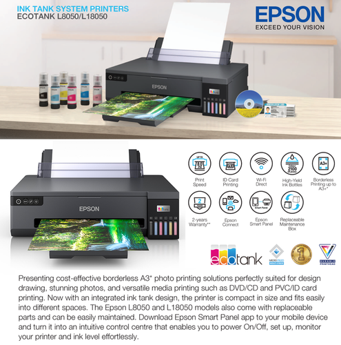 Epson L18050 A3+ 6 colour Ecotank printer, Photo, Dye sublimation or DTF - Picture 2 of 7