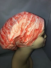 Euro Scrub Hat Stir the Peach Paint Silver Surgical Cap CNOR CHEF CRNA MD Vet