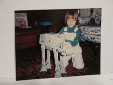 VINTAGE FOUND PHOTOGRAPH COLOR OLD PHOTO 1980S JEWISH BOY STAR WARS AT AT WALKER