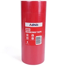 RED Masking Tape 6 Rolls Clean Removal for Painting Labeling Marking Easy Tear