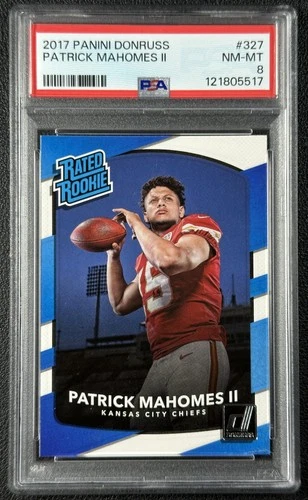 PATRICK MAHOMES II PSA 8 2017 PANINI DONRUSS #327 RATED ROOKIE RC CHIEFS 517