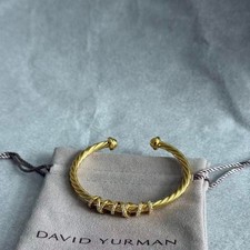 David Yurman Cable Classic 5mm Cuff Bracelet with Diamonds Size M