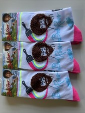 Bob Ross 3 D Joy Of Painting 3 Pairs Socks Crew Cut New Bob And Paintbrush