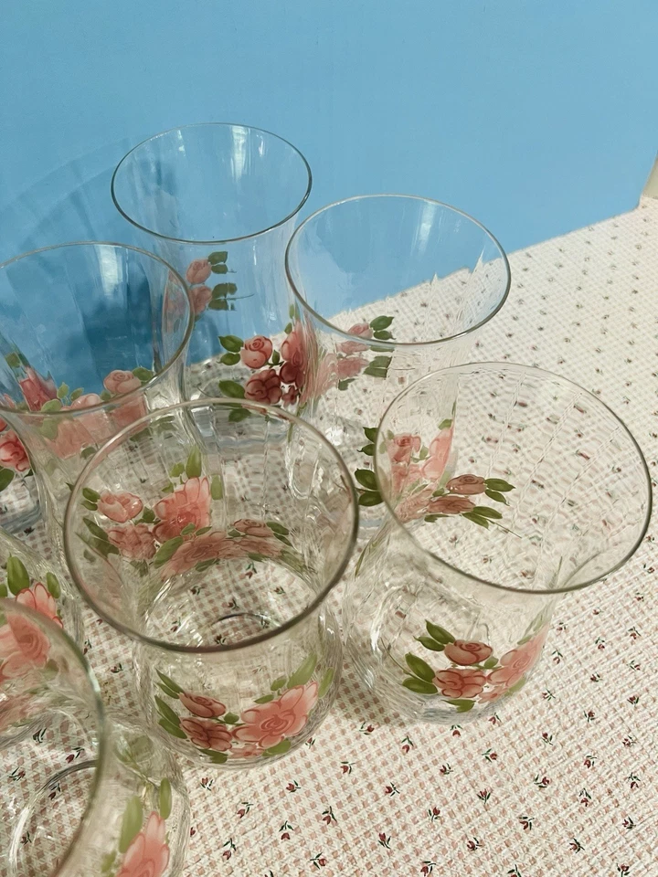 Set of 8 VTG Retired Gibson Roseland Flared Glassware Tumblers 22 oz.~PRISTINE! - Image 4 of 4