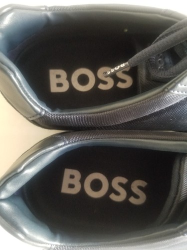 HUGO BOSS Black Men's US 11 Mixed Material Saturn Low Trainers with Suede - Photo 5/8