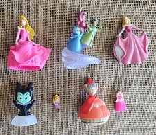 Lot Of 7 Disney Sleeping Beauty Toy Figures 1" To 3.5" Aurora, 3 Fairies,...