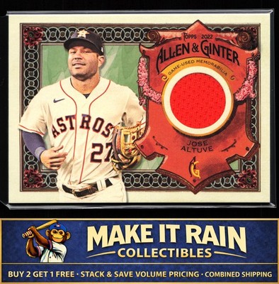 Jose Altuve 2022 Topps Allen & Ginter Full-Size Relics A Design #AGRA-JA Astros