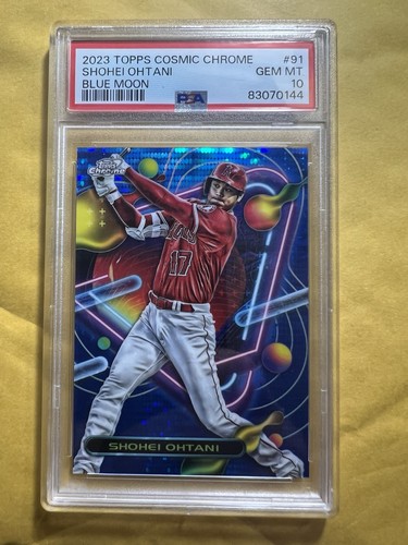 Shohei Ohtani 2023 Topps Cosmic Chrome #91 Blue Moon Refractor /99 PSA 10