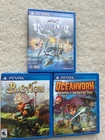 Oceanhorn+Bastion+Rainbow Skies RPG Playstation PS Vita Games Lot -tested-
