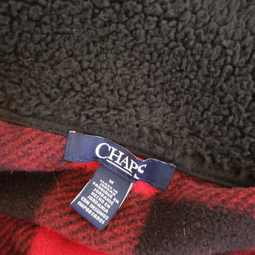 Chaps Ralph Lauren Buffalo Plaid Plush Sherpa Collar Fleece Zip Up Vest Womens M - Picture 7 of 9