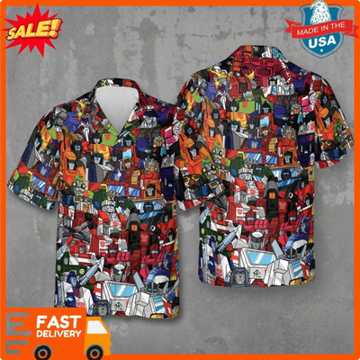 Transformers Characters Pattern Hawaiian Shirt 3D 2024 New S 5XL Fast Deliveryi