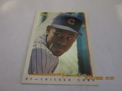 SAMMY SOSA CUBS 1995 TOPPS CYBERSTATS SPECTRALIGHT BASEBALL CARD #009