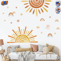 Wandtattoo Regenbogen Sonne Boho Sterne Wandaufkleber Kinderzimmer Deko MäDchen