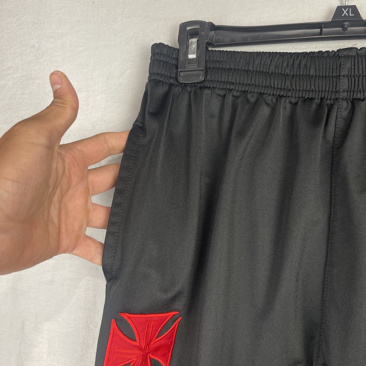 CR Vasco da Gama Pants Mens Large Black Kappa Track Soccer Futbol
