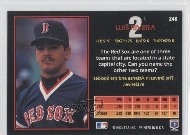 1993 Triple Play Luis Rivera #246 - Image 2 of 2