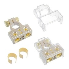 Battery Terminal Connectors 0/4/8/10 Gauge with Shims and Protective Covers,
