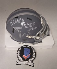 Brandon Aubrey Americas Kicker Signed Dallas Cowboys Slate Mini Helmet Beckett