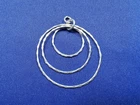 GRANDMA GRABE'S BEAUTIFUL VINTAGE STERLING SILVER THREE RINGS PENDANT
