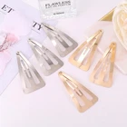 10pcs Craft Non-Slip Hair Clips - 2.6" Large Triangle Shape Metal Snap Barrettes