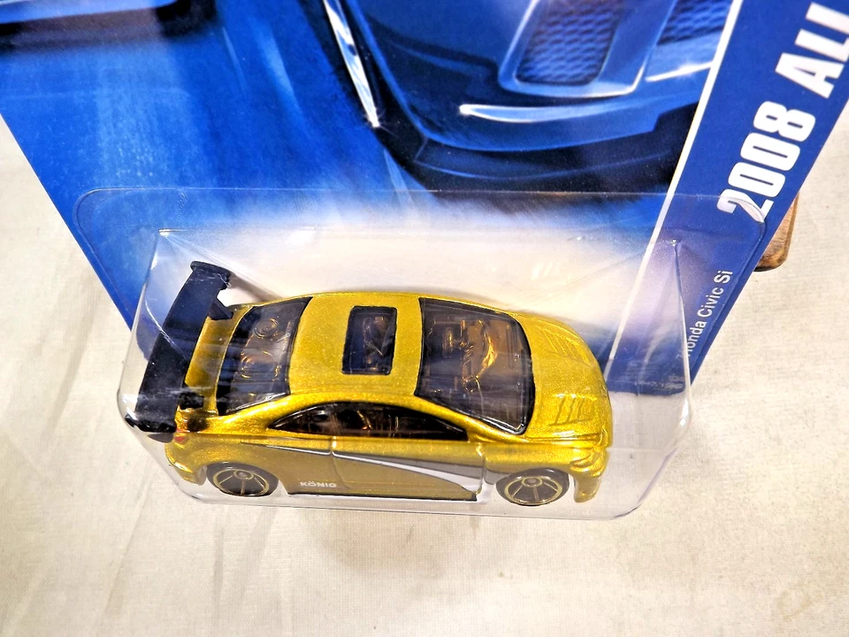 Honda Civic Si 2008 Hot Wheels #47 All Stars dorado con ruedas de radios OH5 doradas Foto 3 de 4