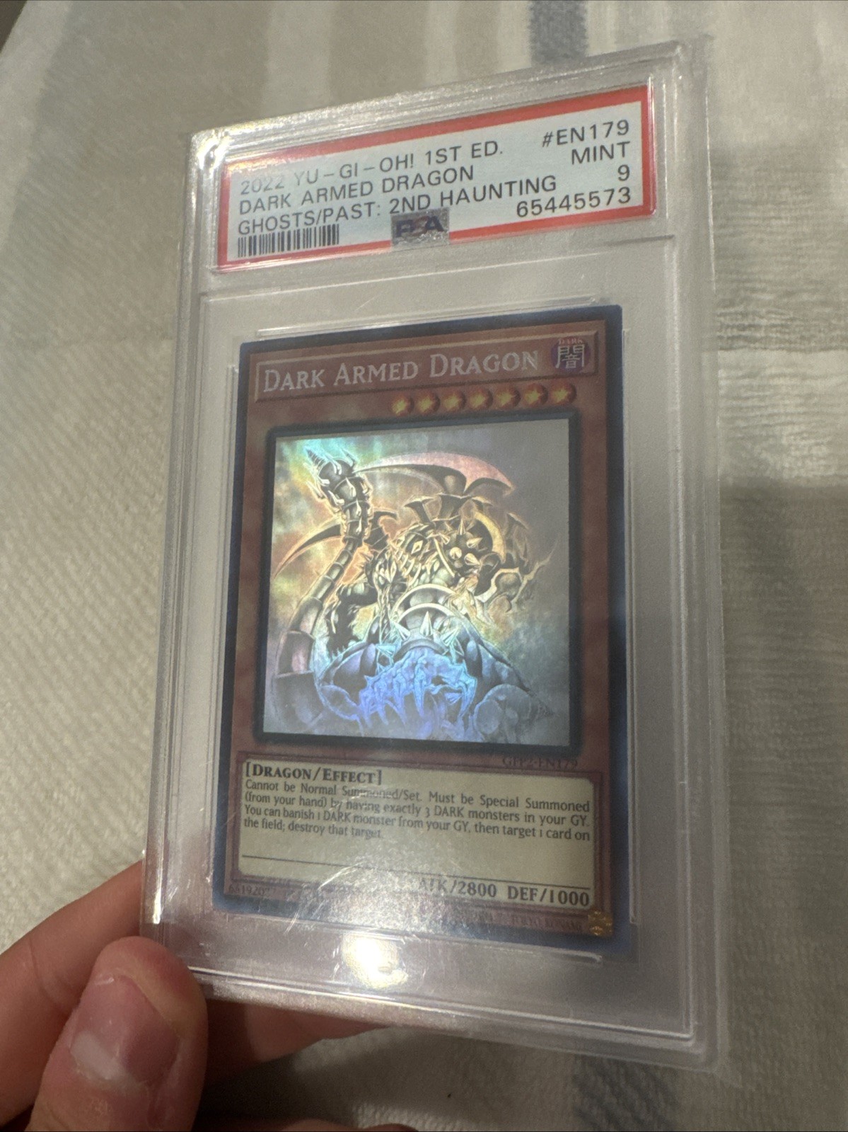 Dark Armed Dragon Ghost Rare GFP2-EN179 Yugioh Ghosts From the Past PSA 9 view 2