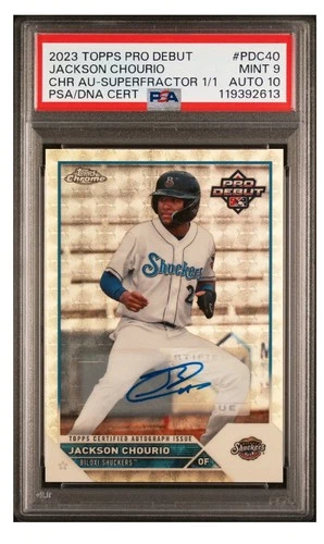 2023 Topps Pro Debut Jackson Chourio RC SUPERFRACTOR 1/1 AUTOGRAPH PSA 9/10