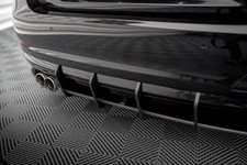 Heckansatz Diffusor passend für BMW 4er Gran Coupe F36 roter Kern + Hochglanz Fl