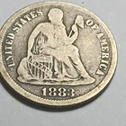 1883-P Seated Liberty Dime 10C Silver Business Strike No Arrows