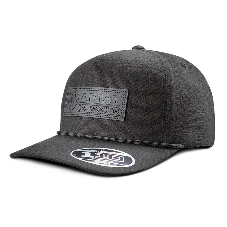 A300090301 Ariat Men's Flexfit 110 Logo Patch Ball Cap - Black NEW - Image 1 of 1