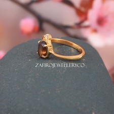 Natural Smoky Quartz , 925 Sterling Silver, Engagement Gift Ring, Zircon Ring