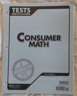 BJU Press Consumer Math Tests Answer Key 2nd Edition 189282