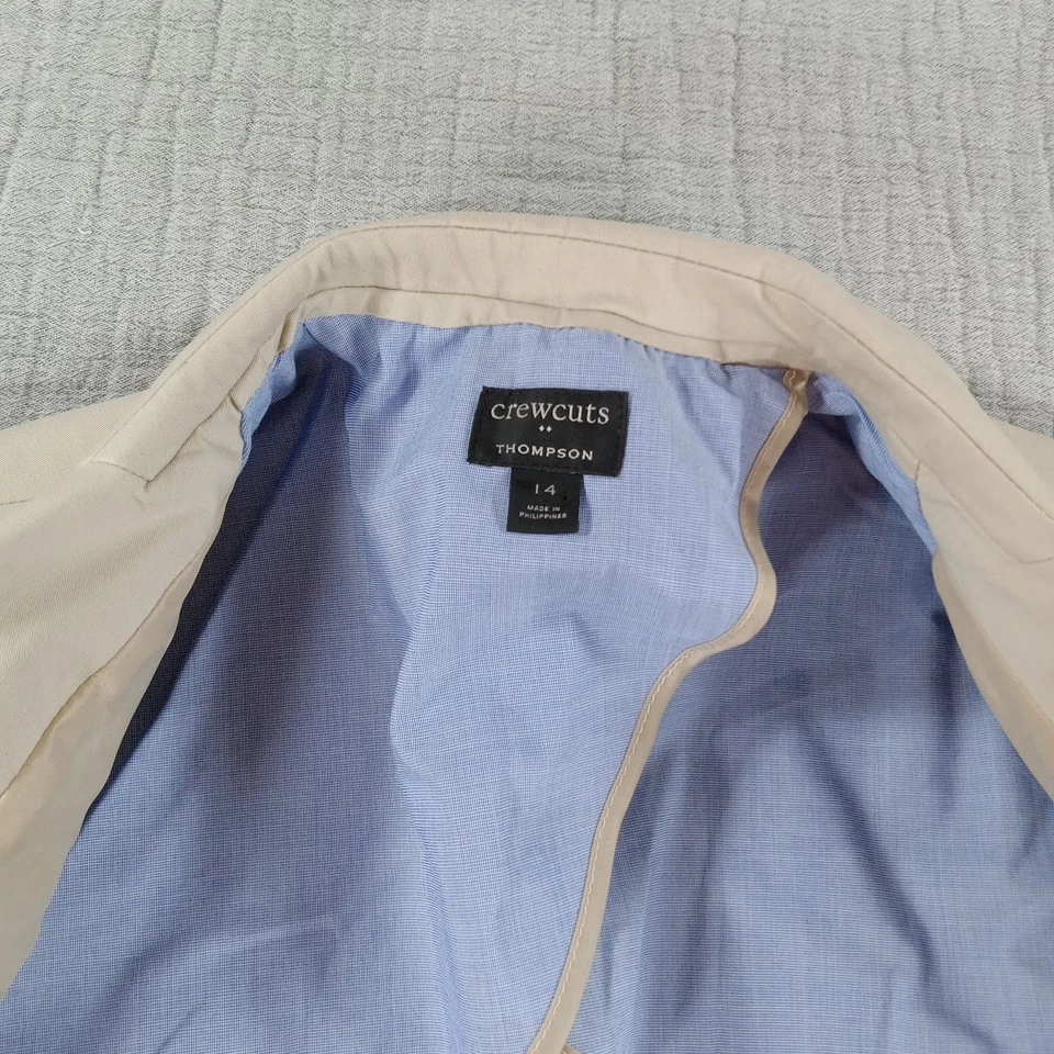 Chaqueta Blazer J Crewcuts Thompson Mezcla Algodón Caqui Niños Talla 14 Preparación Foto 4 de 4