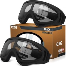 2 Pairs Motorcycle Goggles Fit Helmet, ATV Ski Goggles Anti-UV Dustproof Wind...