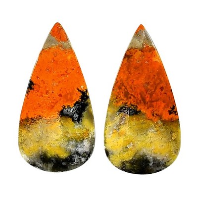 Natural Indonesian Bumble Bee Pair 15.6x30.25x4 mm Pear Gemstone LS69-04102