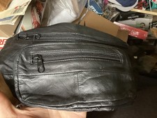 Vintage Genuine Black Leather Fanny Pack Made In India
