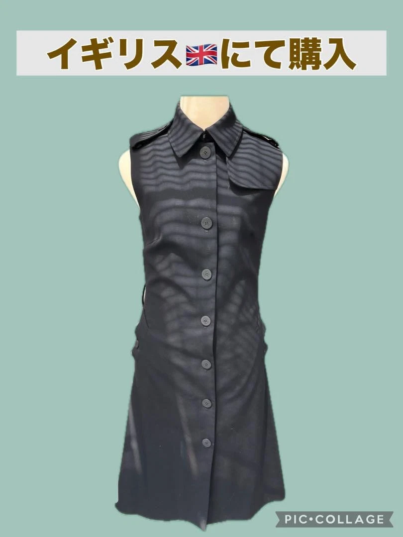 Burberry abito nero senza maniche donna moda dal Giappone