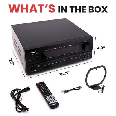 Pyle PT588AB 5.1 Channel Bluetooth HDMI Home Theater Receiver HDMI 4K Open Box