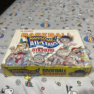 1988 LEAF AWESOME ALL STARS STICKERS BASEBALL BOX 36 PACKS , 5 STICKERS PER PACK