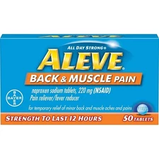 Aleve Back & Muscle Pain Reliever & Fever Reducer Naproxen Tablets 220 mg 50 ct