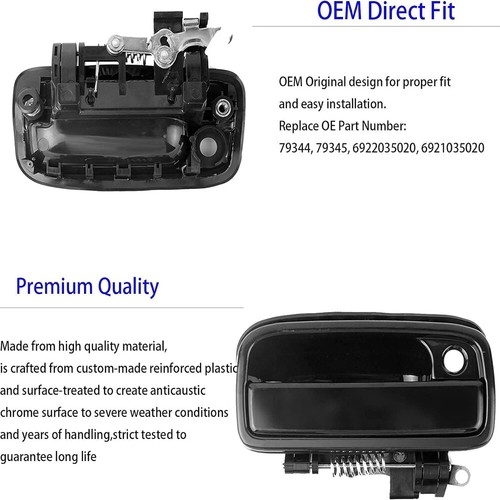 Pair For Toyota Tacoma 1995-2004 Outside Exterior Door Handle Front Left & Right - Picture 5 of 16