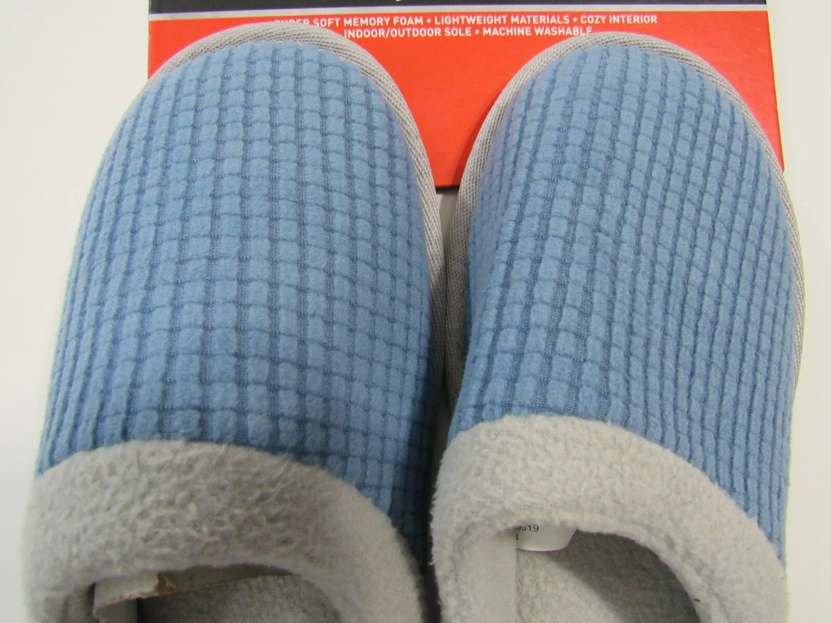 Hanes Mens Comfort Memory Foam Slippers Lt Blue Gray M 8 9 Nwt eBay