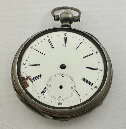 Breguet Antique Swiss Art Deco Silver Key Wind Pocket Watch for REPAIR or SPARES