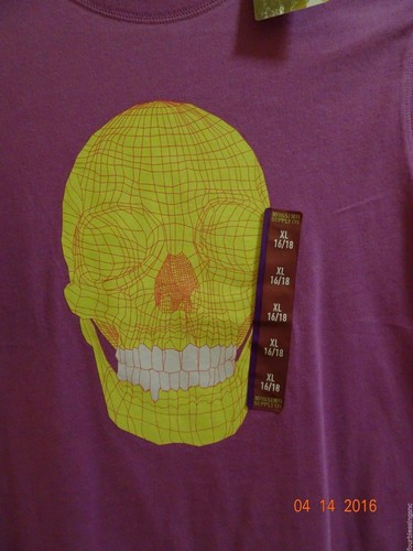 MOSSIMO SUPPLY BOYS SIZE XL SHORT SLEEVE COTTON T-SHIRT-NWT!-LAVENDER-SKULL - Picture 2 of 5