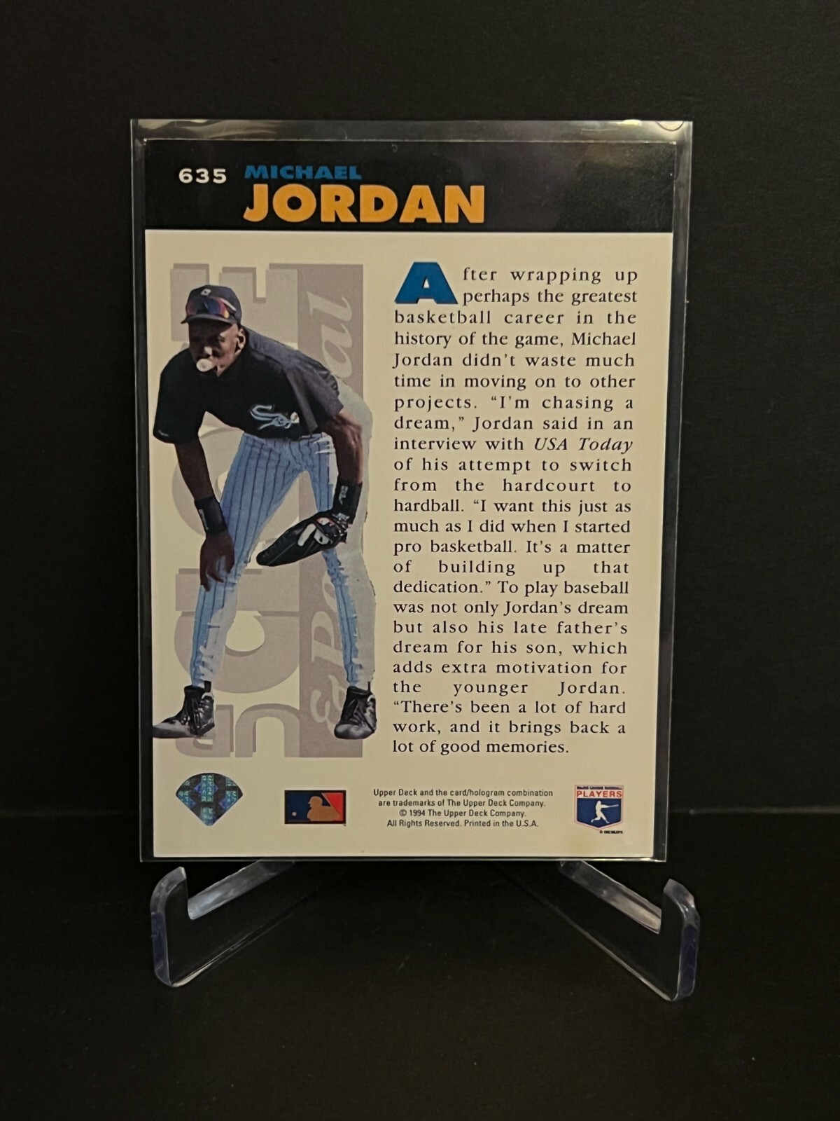 1994 upper deck michael jordan up close and personal