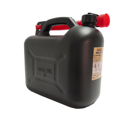 Benzinkanister 10L schwarz Benzin-Kanister 10 Liter Diesel Kraftstoffkanister UN